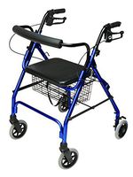 Graham-Field Lumex Walkabout Lite Four Wheel Rolling Walker Rollator With Ergonomic Hand Grips And Carrying Basket, Blue