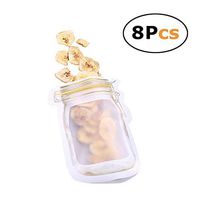 Gift Bags Zip Lock Closure Bag with Clear Window Seal Food Storage Pouch Container Random Colour (S 8pcs)