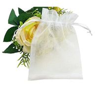 Organza Gift Bags Pouches Favors Weddings 5" X 4" Ivory 100 Pcs