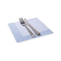 Luxenap Super Lux Disposable Dinner Napkins - Soft and Durable 16" x 16" White with Blue Threads Paper Napkins - Disposable and Recyclable - 25-CT - Restaurantware