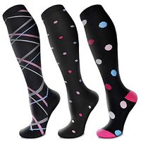 Compression Socks for Women & Men 15-20 mmHg, Best Medical, Nursing, for Running, Athletic, Edema, Diabetic, Varicose Veins, Travel, Pregnancy & Maternity (Large/X-Large, 01 Red/Pink/Black)