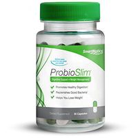 ProbioSlim Probiotics + Weight Loss Supplement, Burn Fat, Lose Weight, Reduce Gas, Bloating, Constipation, Digestive Health, SmartBiotics, 30 Count