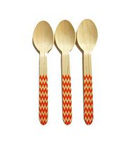 Perfect Stix Chevron Spoon 158 36- Orange Printed Wooden Spoons with Orange Chevron Pattern, 6" (Pack of 36)