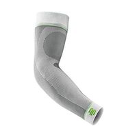 Bauerfeind Sports Compression Arm Sleeves (1 Pair) - Gradient Compression to Improve Oxygen and Blood Circulation in Arms - Air Knit Fabric Breathable, Durable, Washable (White, Medium/Long)