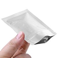 Matte White Ziplock Bags Aluminum Mylar Foil Packaging Bags Heat Sealed Zipper Pouches Bulk Food Saver Lined Grip Wrap Pack of 100 (0.5oz Powdered)
