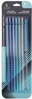 Manna Hydration 10.25" Blue Multi Colored Reusable Tritan Drinking Straw with Straw Cleaner - 7pc Set