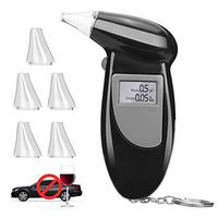 Breathalyzer Alcohol Tester Professional Breathalyzer Digital LCD Breath Tester Semi-Conductor Sensor with 4 Mouthpieces, Portable Breath Alcohol Tester for Detecting Alcohol Concentration.