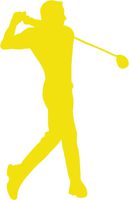 hBARSCI Golfer Post Drive Vinyl Decal - 5 Inches - for Cars, Trucks, Windows, Laptops, Tablets, Outdoor-Grade 2.5mil Thick Vinyl - Yellow
