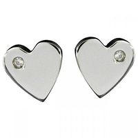 Heart Earrings with Crystals with Magnetic Earring Backs