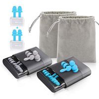 Ear Plugs for Sleeping, Earplugs Reusable Silicone Noise Canceling, 6 Pairs Soft Waterproof Earplugs for Airplanes, Snoring, Study, Work, Travel, Construction, Swimming, Mediation (Blue and Grey)
