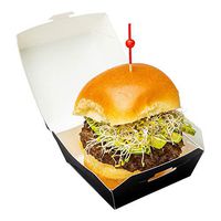 Mini Slider, Slider Burger, Mini Burger Box, Disposable Mini To Go Box - Black - 2.75 Inch - 100ct Box - Restaurantware