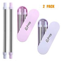 Telescopic Collapsible Reusable Drinking Straws - ALIANFIY Stainless Steel Metal Foldable Straw, Folding Straws Portable Set with Case & Cleaning Brush for Travel, Household, Office 2 Pack b&P