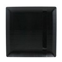 Exquisite Disposable-Black-Plastic-Plates-Square Linear (40 Pack) Wedding Dinner Fancy Tableware Dishes (9 Inch., Black) Single Size Set