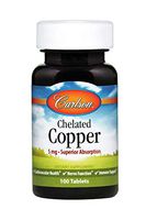 Carlson - Chelated Copper, 5 mg, Superior Absorption, Cardiovascular Health, Nerve Function & Immune Support, 100 Tablets