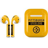 Skinit Decal Audio Skin for Apple AirPods with Lightning Charging Case - Officially Licensed NFL Pittsburgh Steelers Yellow Performance Series Design