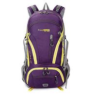 TechCode Camping Backpack, 45L Unisex High-Performance Travel Backpack Internal Frame Hiking Backpack Waterproof Outdoor Rucksack Lightweight Pack for Running Riding Camping Cycling Climbing (Purple)