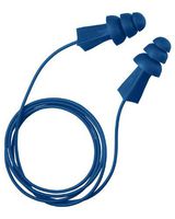 Tasco 9011 Tri-Grip (BG) MD Metal Traceable Pre-Molded Earplugs, NRR=27, Detectable Cord, Blue (Pack of 100)