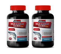 Brain Booster Mental Clarity - Wild Alaskan 100% Pure Salmon Oil - Fish Oil Omega 3 for Memory - 2 Bottles 180 Softgels