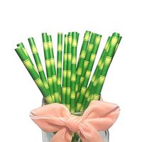 Natural Green Bamboo Drinking Paper Straws 100% Biodegradable, Eco-friendly Bambus Straws