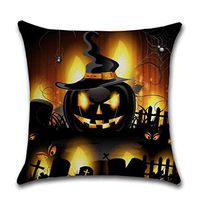 Bosji (45 x 45cm) Pillow Covers,Horror Halloween Decorative Castle Ghost Festival Throw Pillowcase Home Decor Cloth 2 Sides Printed Zipper Sofa Pillow Case