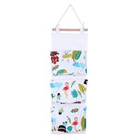 Wall Door Closet Hanging Storage Bag Organizer,Cartoon Cotton Linen Multi Pockets Wall Door Hanging Bag Storage Closet(#4)