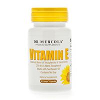 Dr. Mercola Vitamin E Supplement - 30 Capsules - 2 Bottles - Balanced Blend of Tocopherols and Tocotrienols - Made with Sunflower Oil - Contains No Soy - 200 IU D-Alpha Tocopherol