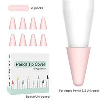 GTWCK Apple Pencil Tip Silicone Case, 2 in 1 Non-Slip Writing Nib Tip Protector Noiseless Writing Cover for 1st 2nd Generation Apple Pencil (Pink)