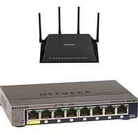 NETGEAR Nighthawk X4S - AC2600 4x4 MU-MIMO Smart WiFi Gigabit Gaming Router (R7800) Bundle with NETGEAR ProSAFE GS108T 8 Port Gigabit Smart Switch (GS108T)