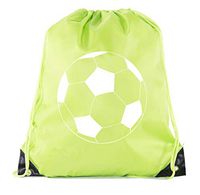 Soccer Party Favors | Soccer Drawstring Backpacks for Birthday Parties, Team events, and much more! - 6PK Lime CA2500SOCCER S1