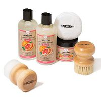 CLARK'S Complete Cutting Board Care Kit | Cutting Board Oil (12oz) - Soap (12oz) - Finish Wax (6oz) - Applicator - Scrub Brush - Finishing Pad | Pink Grapefruit