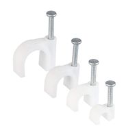 DECARETA 400 PCS Round Cable Wire Clips, Nail in Clips Ethernet Cable Management for Organizing Electric Wires Cables, 4mm 6mm 8mm 10mm Diameter