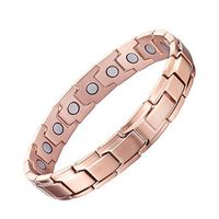 Mens Magnetic Therapy Bracelet Titanium Pain Relief for Arthritis and Carpal Tunnel Rose Gold