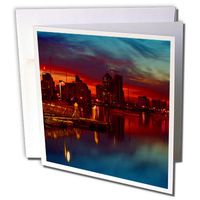 3dRose San Francisco Bay Sunset - Greeting Cards, 6 x 6 inches, set of 6 (gc_21711_1)