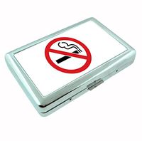 No Smoking Metal Silver Cigarette Case Holder RFID-Blocking Wallet