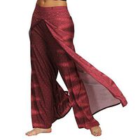 Kiyotoo Womens Harem Pants Slit Wide Leg Workout Palazzo Beach Boho Yoga Hippie Pants Wide Leg Pants Plus Size Pants Red