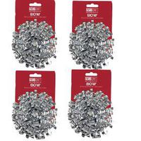 Gift Wrap Bows PaperCraft 4 Pack (Silver)