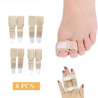 Broken Toe Wraps Splint - Pack of 8 Toe Separator, Straightener for Hammer Toes, Turf Toe