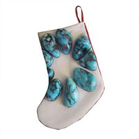Kingman Blue Turquoise Great Xmas Socks Hanging Decoration Candy Bag Party Holiday Christmas Santa Claus Home Decor Gift