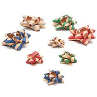 Bright Creations Kraft Gift Wrap Bows with Stripes for Christmas and Birthdays (100-Pack)