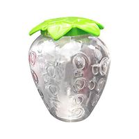 Funarrow Strawberry Shaped Cup Set, 500ML Recycled Juice Milk Bottle with PP Straw Innovative Glowing Beverage Cup, for Bars, Parks, Amusement Parks