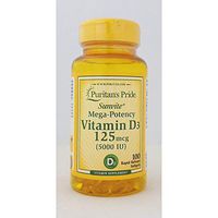 Vitamin D3 Mega Potency 5000 IU Bolsters Immune Health by Puritan's Pride for Immune System Support and Healthy Bones and Teeth 100 Softgels