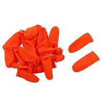 Disposable Latex Finger Cots 100pcs (Large) Orange Anti-Slip, Anti-Static Rubber Fingertips Protective Finger Gloves for Topical Application, Nail Art, Electronic Repair, Jewelry Cleaning