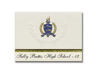 Signature Announcements Sully Buttes High School - 07 (Onida, SD) Graduation Announcements, Presidential style, Elite package of 25 with Gold & Blue Metallic Foil seal