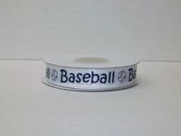 Baseball Printed Satin Ribbon (5/8 Inch 25 Yards)