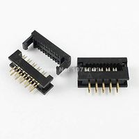 Davitu 10 Pcs Per Lot 2.54mm Pitch 2x5 Pin 10 Pin Male Header IDC Ribbon Cable Transition Connector