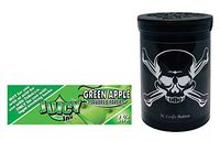 Herb Airtight Container Fresh Kettle with Juicy Jay's Green Apple 1.25 Flavored Hemp Rolling Papers 1 Count DC Crafts Nation- Jolly Roger