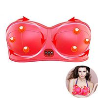 DONGBALA Hot Breast Massager Bra, Electric Breast Enhancer Massage Vibrating Bra Breast Enlargement Silent 15 Minutes Automatic Timing Strong Breast Enlarge Dredge Massage Red