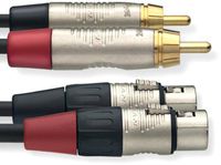 Stagg NTC3CMXFR N-Series Female XLR to Male RCA Twin Cable - 10ft