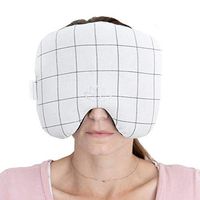 Perfection Collection Migraine Relief Eye Pillow Masks, Flaxseed Filled for Hot and Cold Pain Relief Therapy (Adult, White and Black)