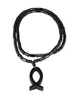 4030436 Hematite Christian Fish 16 Inch Necklace Magnetic Religious Icthus Symbol